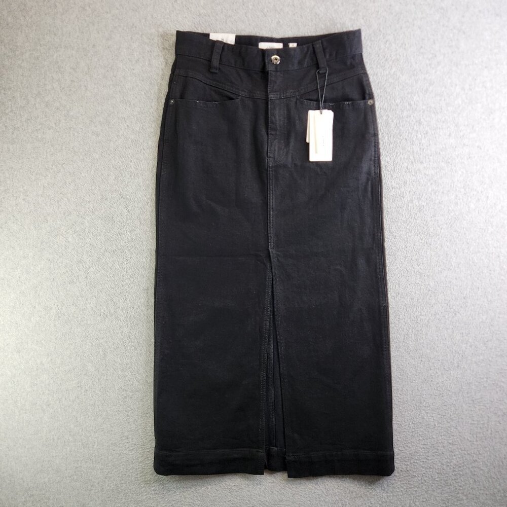 A Loves A Skirt Womens 29 Black Denim Maxi Front Slit Modest Jean Long Cowgirl